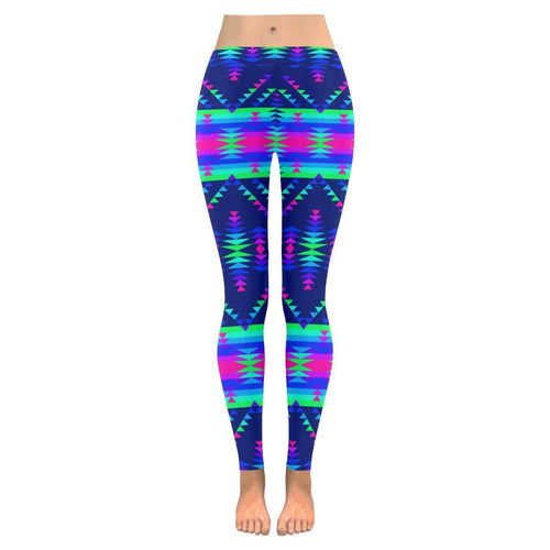 Visions of Peace Talks Low Rise Leggings (Invisible Stitch) (Model L05) Low Rise Leggings (Invisible Stitch) (L05) e-joyer 