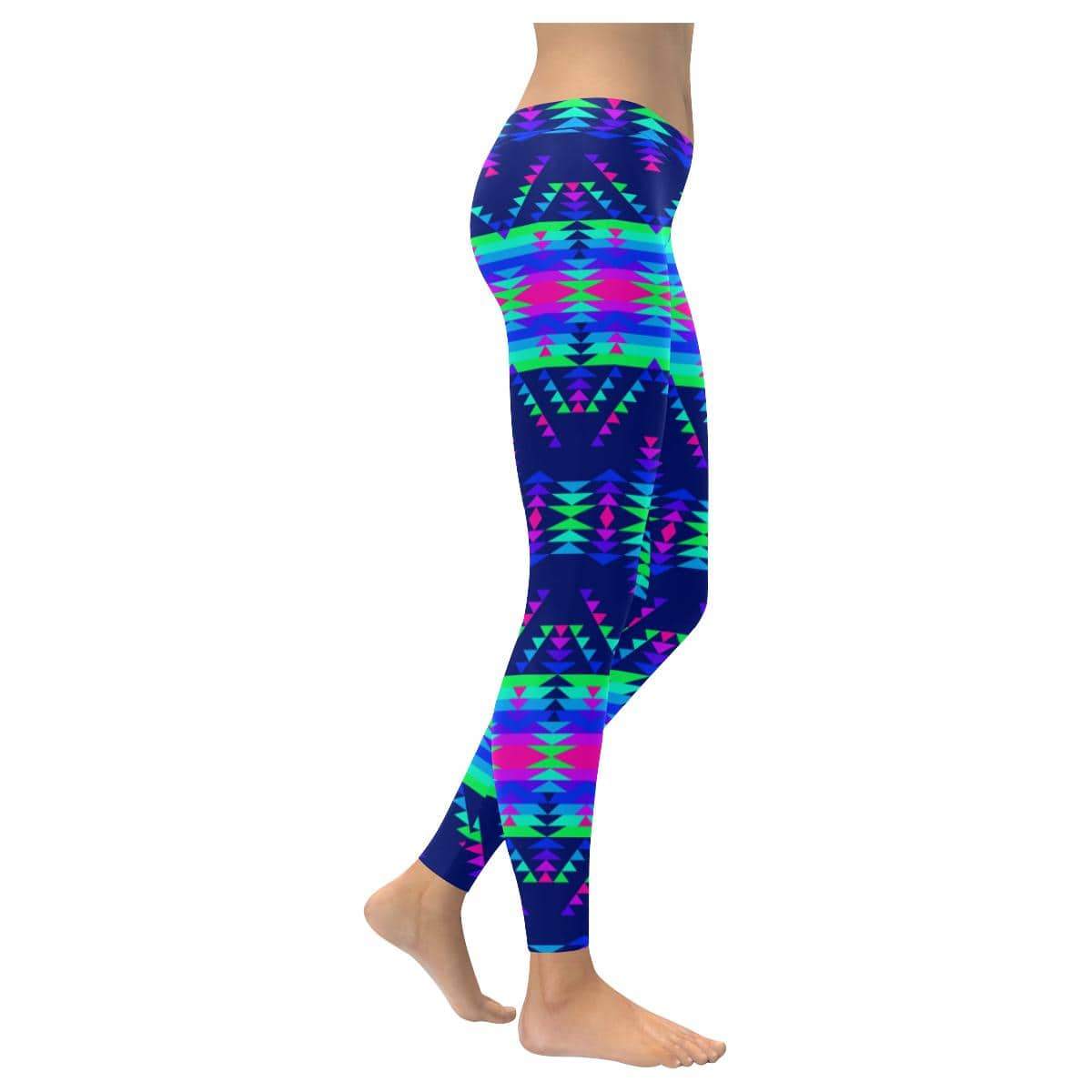 Visions of Peace Talks Low Rise Leggings (Invisible Stitch) (Model L05) Low Rise Leggings (Invisible Stitch) (L05) e-joyer 