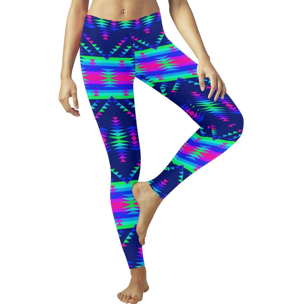 Visions of Peace Talks Low Rise Leggings (Invisible Stitch) (Model L05) Low Rise Leggings (Invisible Stitch) (L05) e-joyer 