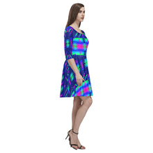 Load image into Gallery viewer, Visions of Peace Talks Tethys Half-Sleeve Skater Dress(Model D20) Tethys Half-Sleeve Skater Dress (D20) e-joyer 
