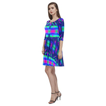 Load image into Gallery viewer, Visions of Peace Talks Tethys Half-Sleeve Skater Dress(Model D20) Tethys Half-Sleeve Skater Dress (D20) e-joyer 
