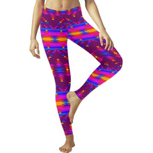 Load image into Gallery viewer, Visions of Peace Treaty Low Rise Leggings (Invisible Stitch) (Model L05) Low Rise Leggings (Invisible Stitch) (L05) e-joyer 
