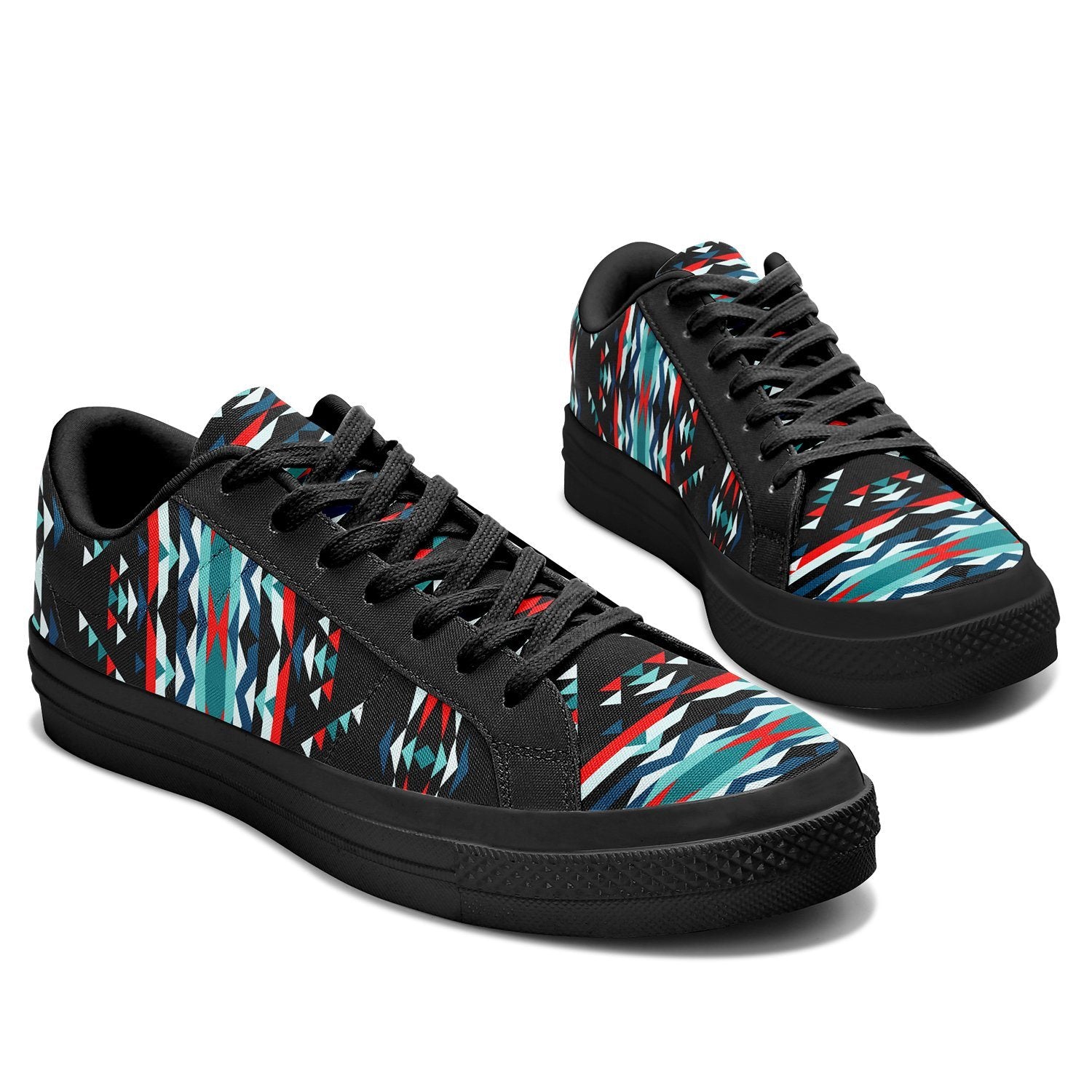 Visions of Peaceful Nights Aapisi Low Top Canvas Shoes Black Sole 49 Dzine 