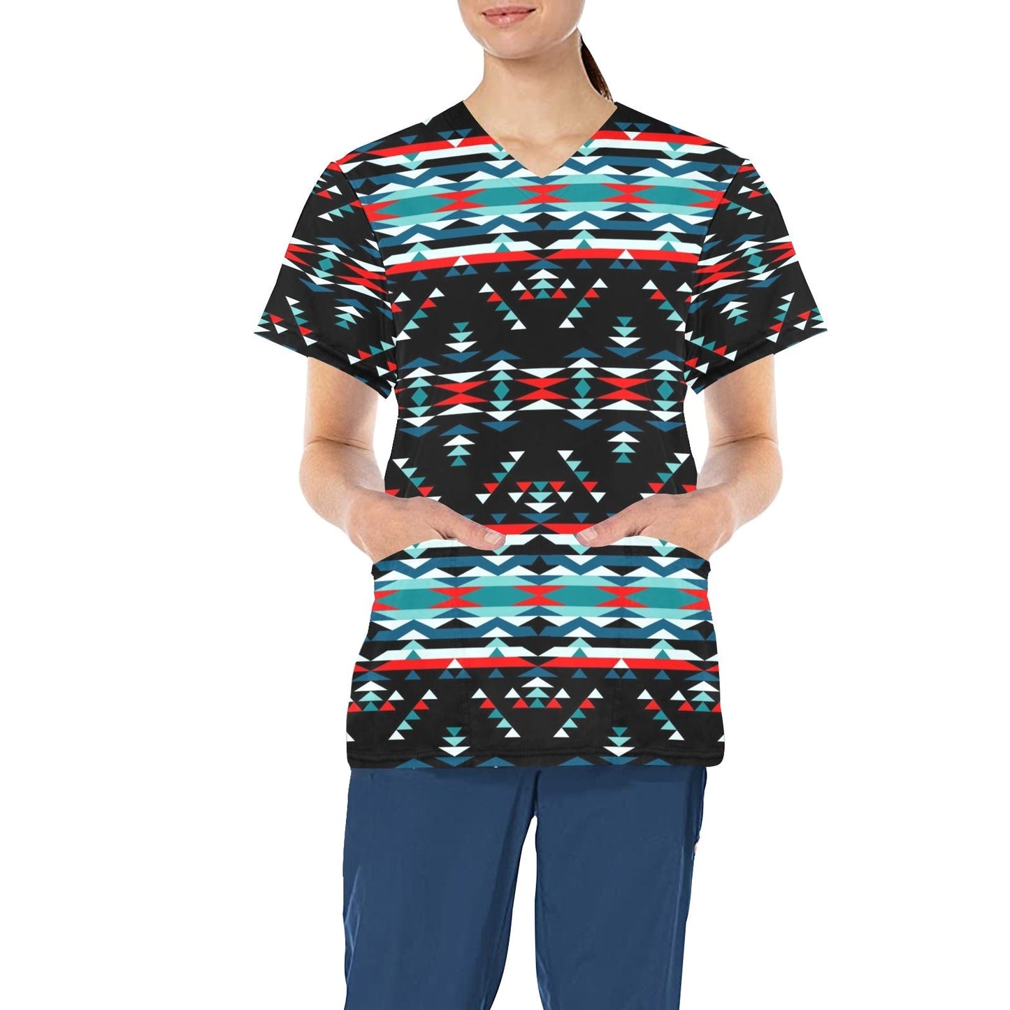 Visions of Peaceful Nights All Over Print Scrub Top Scrub Top e-joyer 