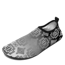 Load image into Gallery viewer, White and Black Trade Sockamoccs Kid&#39;s Slip On Shoes 49 Dzine 
