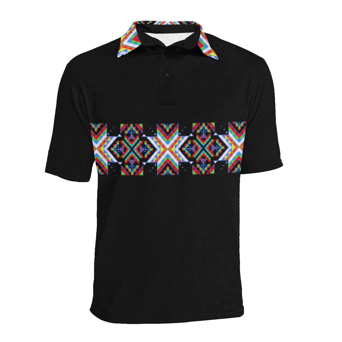 White Blanket Strip - I Men's All Over Print Polo Shirt (Model T55) Men's Polo Shirt (Model T55) e-joyer 