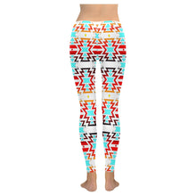 Load image into Gallery viewer, White Fire and Sky Low Rise Leggings (Model L05) Low Rise Leggings (Invisible Stitch) (L05) e-joyer 
