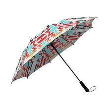 Load image into Gallery viewer, White Fire and Sky Semi-Automatic Foldable Umbrella Semi-Automatic Foldable Umbrella e-joyer 
