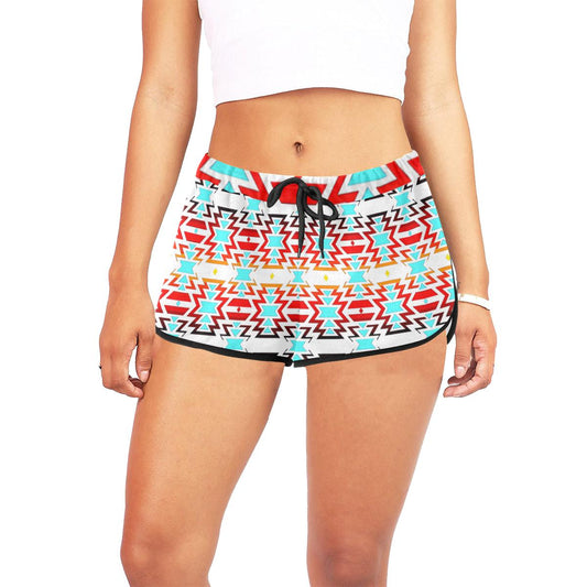 White Fire and Sky Women's All Over Print Relaxed Shorts (Model L19) Women's All Over Print Relaxed Shorts (L19) e-joyer 