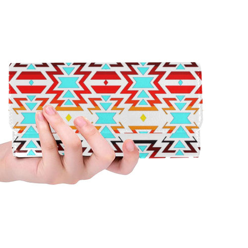 White Fire and Sky Women's Trifold Wallet Women's Trifold Wallet e-joyer 