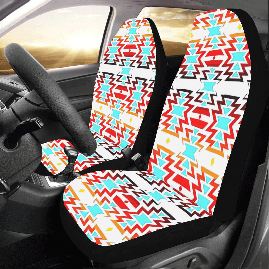 White Fire and Turquoise Car Seat Covers (Set of 2) Car Seat Covers e-joyer 