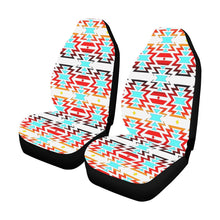 Load image into Gallery viewer, White Fire and Turquoise Car Seat Covers (Set of 2) Car Seat Covers e-joyer 
