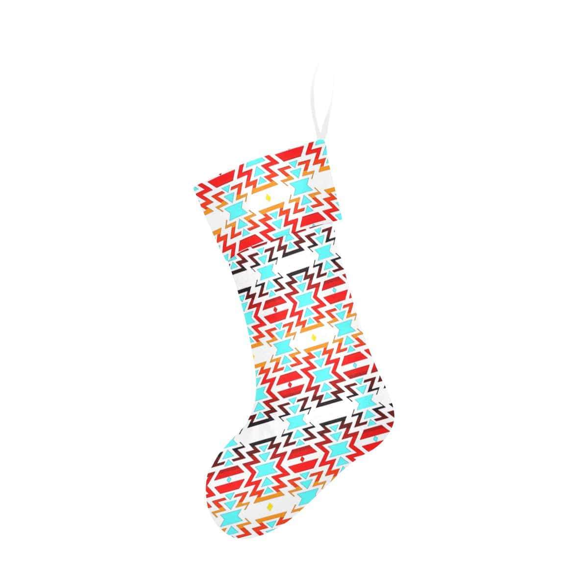 White Fire and Turquoise Christmas Stocking Christmas Stocking e-joyer 