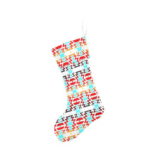 Load image into Gallery viewer, White Fire and Turquoise Christmas Stocking Christmas Stocking e-joyer 
