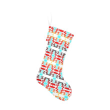 Load image into Gallery viewer, White Fire and Turquoise Christmas Stocking Christmas Stocking e-joyer 
