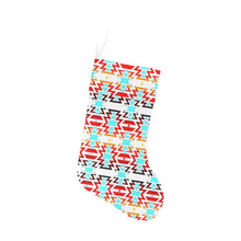 Load image into Gallery viewer, White Fire and Turquoise Christmas Stocking Christmas Stocking e-joyer 
