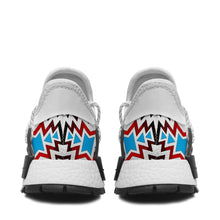 Load image into Gallery viewer, White Fire and Turquoise Okaki Sneakers Shoes 49 Dzine 
