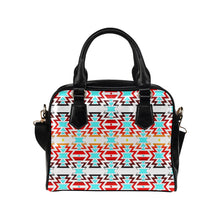 Load image into Gallery viewer, White Fire and Turquoise Shoulder Handbag (Model 1634) Shoulder Handbags (1634) e-joyer 
