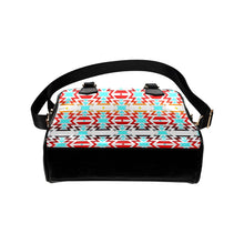 Load image into Gallery viewer, White Fire and Turquoise Shoulder Handbag (Model 1634) Shoulder Handbags (1634) e-joyer 
