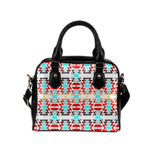 Load image into Gallery viewer, White Fire and Turquoise Shoulder Handbag (Model 1634) Shoulder Handbags (1634) e-joyer 
