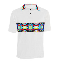 Load image into Gallery viewer, White II Blanket Strip - I Men&#39;s All Over Print Polo Shirt (Model T55) Men&#39;s Polo Shirt (Model T55) e-joyer 
