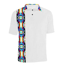 Load image into Gallery viewer, White II Blanket Strip Men&#39;s All Over Print Polo Shirt (Model T55) Men&#39;s Polo Shirt (Model T55) e-joyer 
