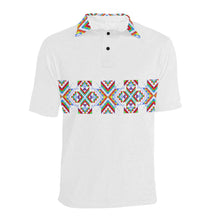 Load image into Gallery viewer, White on White Blanket Strip - I Men&#39;s All Over Print Polo Shirt (Model T55) Men&#39;s Polo Shirt (Model T55) e-joyer 
