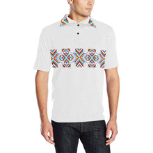 Load image into Gallery viewer, White on White Blanket Strip - I Men&#39;s All Over Print Polo Shirt (Model T55) Men&#39;s Polo Shirt (Model T55) e-joyer 
