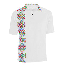 Load image into Gallery viewer, White on White Blanket Strip Men&#39;s All Over Print Polo Shirt (Model T55) Men&#39;s Polo Shirt (Model T55) e-joyer 
