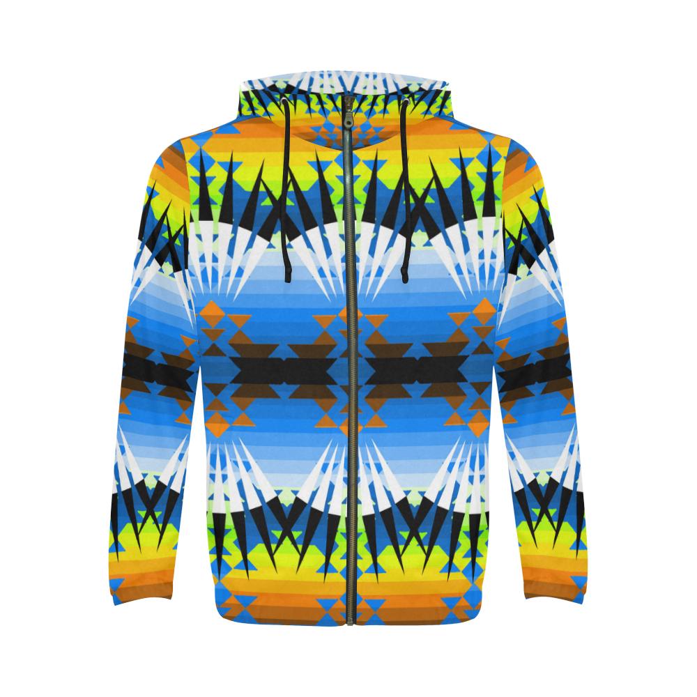 Woodlands Ribbonwork Bustles All Over Print Full Zip Hoodie for Men (Model H14) All Over Print Full Zip Hoodie for Men e-joyer 