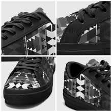 Load image into Gallery viewer, Writing on Stone Black and White Aapisi Low Top Canvas Shoes Black Sole 49 Dzine 
