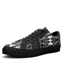 Load image into Gallery viewer, Writing on Stone Black and White Aapisi Low Top Canvas Shoes Black Sole 49 Dzine 
