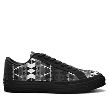 Load image into Gallery viewer, Writing on Stone Black and White Aapisi Low Top Canvas Shoes Black Sole 49 Dzine 
