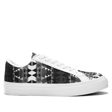 Load image into Gallery viewer, Writing on Stone Black and White Aapisi Low Top Canvas Shoes White Sole 49 Dzine 
