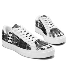 Load image into Gallery viewer, Writing on Stone Black and White Aapisi Low Top Canvas Shoes White Sole 49 Dzine 
