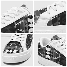 Load image into Gallery viewer, Writing on Stone Black and White Aapisi Low Top Canvas Shoes White Sole 49 Dzine 
