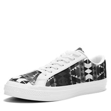 Load image into Gallery viewer, Writing on Stone Black and White Aapisi Low Top Canvas Shoes White Sole 49 Dzine 
