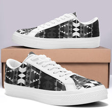 Load image into Gallery viewer, Writing on Stone Black and White Aapisi Low Top Canvas Shoes White Sole 49 Dzine 
