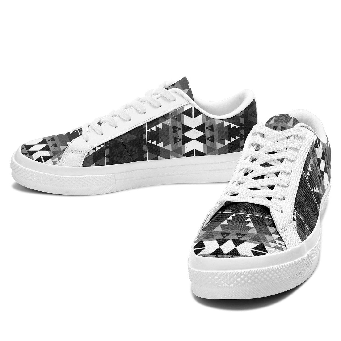 Writing on Stone Black and White Aapisi Low Top Canvas Shoes White Sole 49 Dzine 