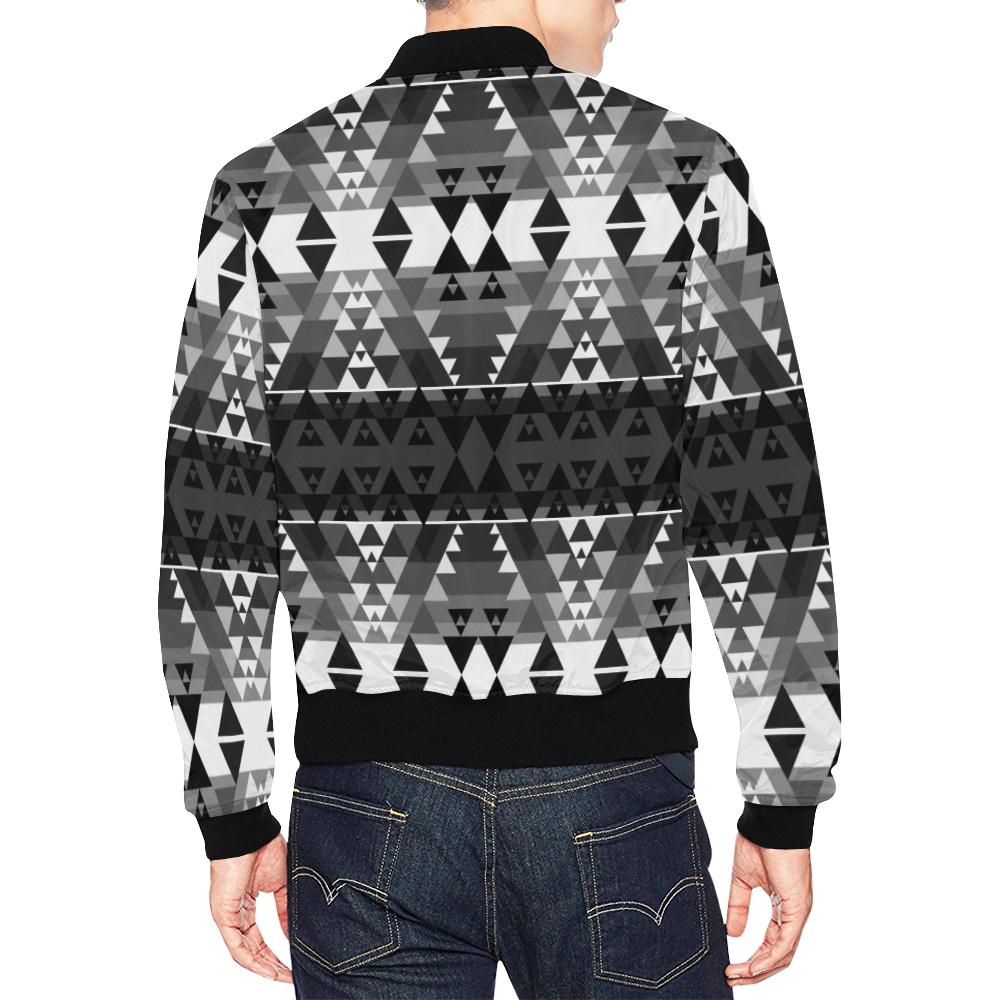 Writing on Stone Black and White All Over Print Bomber Jacket for Men/Large Size (Model H19) All Over Print Bomber Jacket for Men/Large (H19) e-joyer 