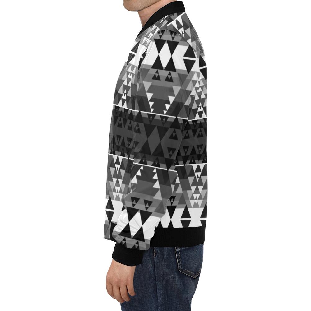 Writing on Stone Black and White All Over Print Bomber Jacket for Men/Large Size (Model H19) All Over Print Bomber Jacket for Men/Large (H19) e-joyer 