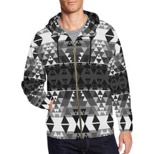 Load image into Gallery viewer, Writing on Stone Black and White All Over Print Full Zip Hoodie for Men (Model H14) All Over Print Full Zip Hoodie for Men (H14) e-joyer 
