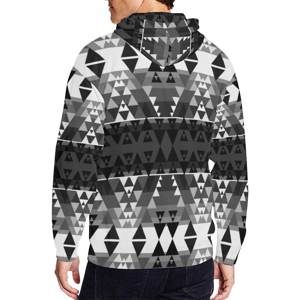 Writing on Stone Black and White All Over Print Full Zip Hoodie for Men (Model H14) All Over Print Full Zip Hoodie for Men (H14) e-joyer 