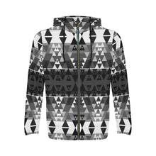 Load image into Gallery viewer, Writing on Stone Black and White All Over Print Full Zip Hoodie for Men (Model H14) All Over Print Full Zip Hoodie for Men (H14) e-joyer 
