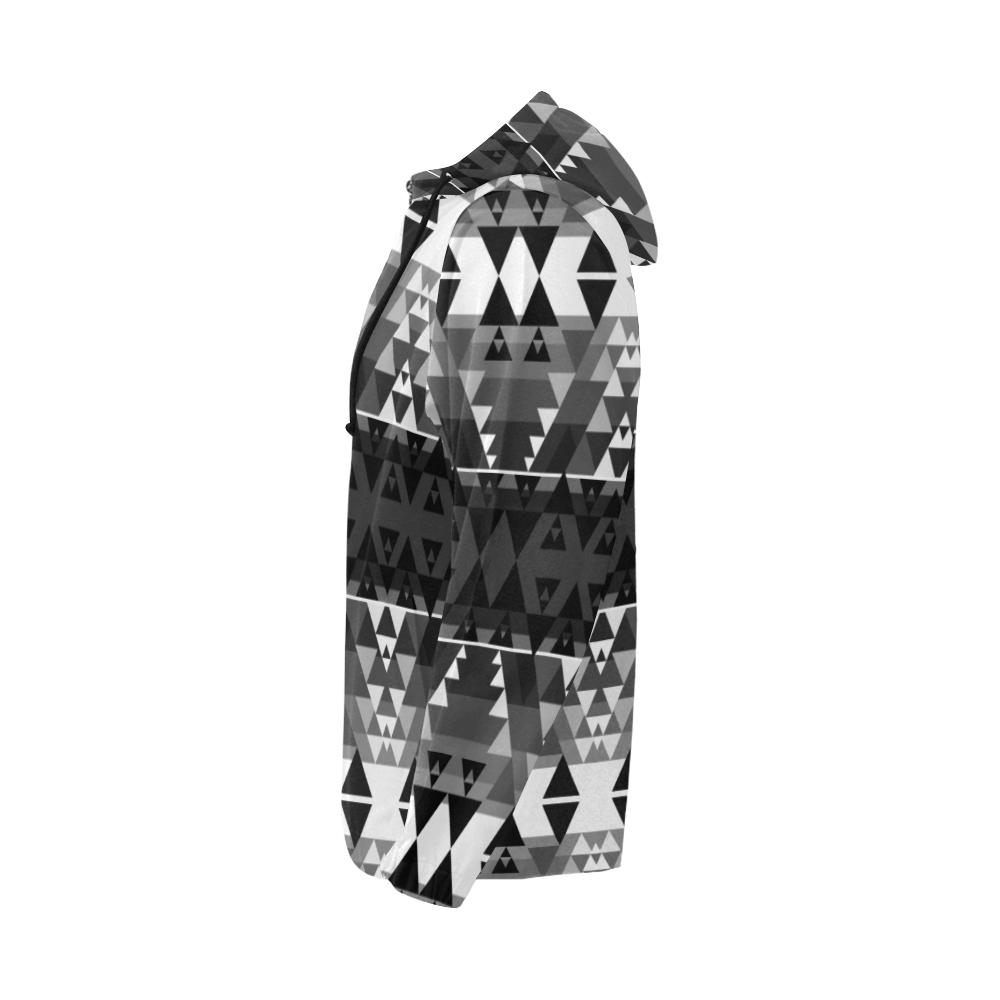 Writing on Stone Black and White All Over Print Full Zip Hoodie for Men (Model H14) All Over Print Full Zip Hoodie for Men (H14) e-joyer 