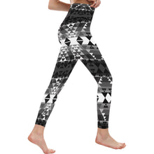 Load image into Gallery viewer, Writing on Stone Black and White All Over Print High-Waisted Leggings (Model L36) High-Waisted Leggings (L36) e-joyer 
