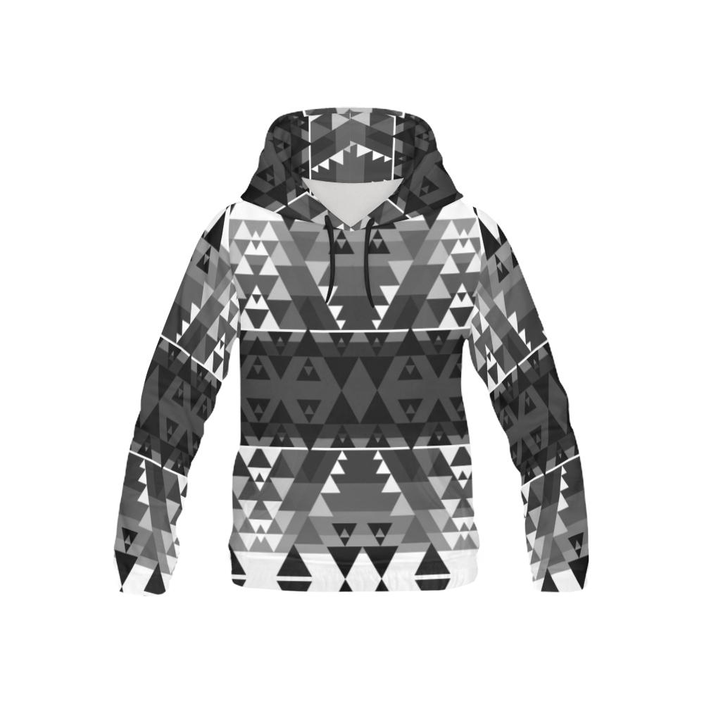 Writing on Stone Black and White All Over Print Hoodie for Kid (USA Size) (Model H13) All Over Print Hoodie for Kid (H13) e-joyer 