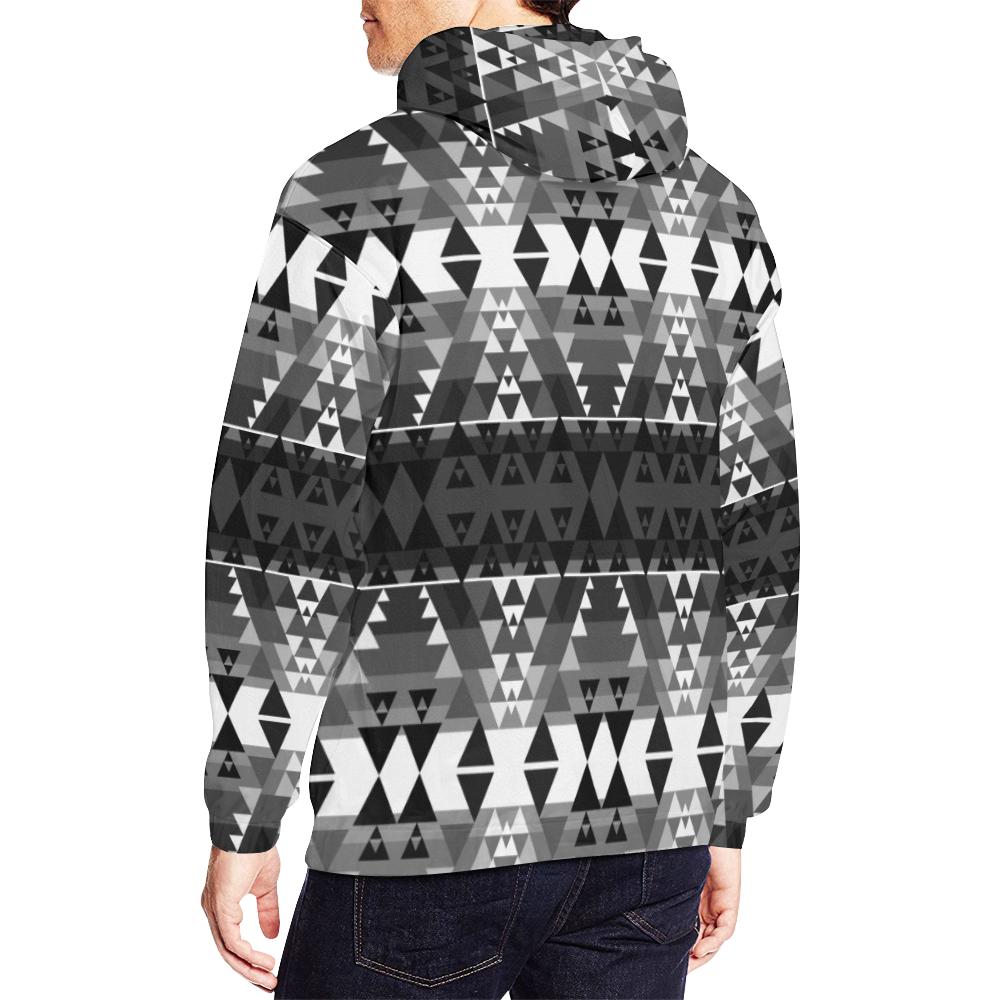 Writing on Stone Black and White All Over Print Hoodie for Men (USA Size) (Model H13) All Over Print Hoodie for Men (H13) e-joyer 