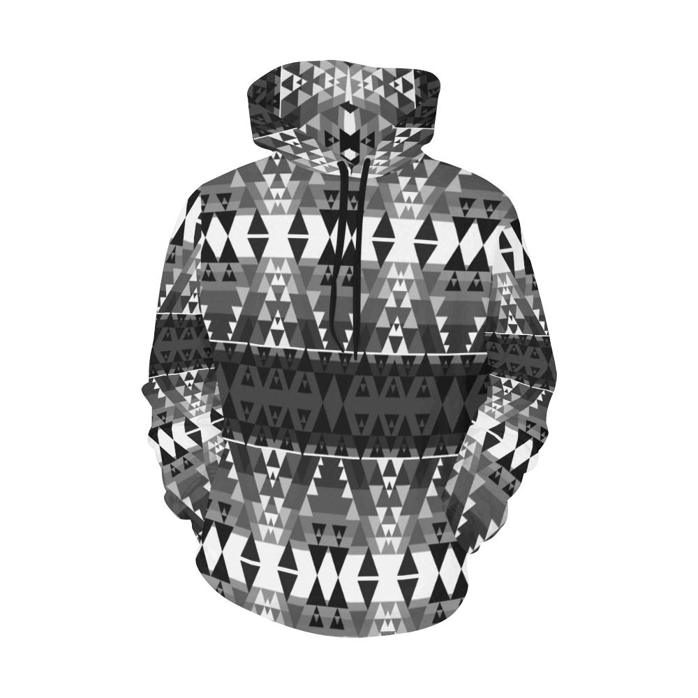 Writing on Stone Black and White All Over Print Hoodie for Men (USA Size) (Model H13) All Over Print Hoodie for Men (H13) e-joyer 