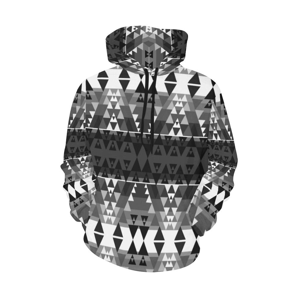 Writing on Stone Black and White All Over Print Hoodie for Women (USA Size) (Model H13) All Over Print Hoodie for Women (H13) e-joyer 